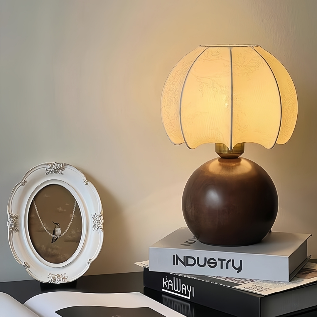 Home Textiles Usa - Vintage bloementafellamp, middeleeuwse bedlamp, slaapkamer, woonkamer,