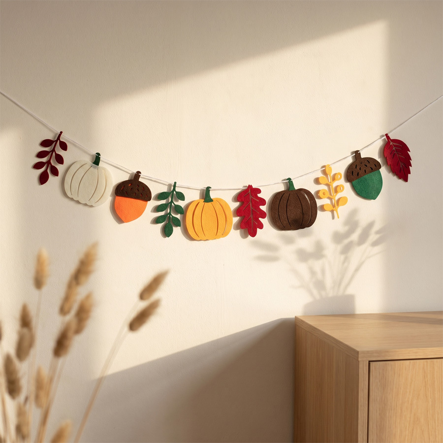Home Textiles Usa - Herfst Pompoenbladeren Vlag Oogstfestival Open haard