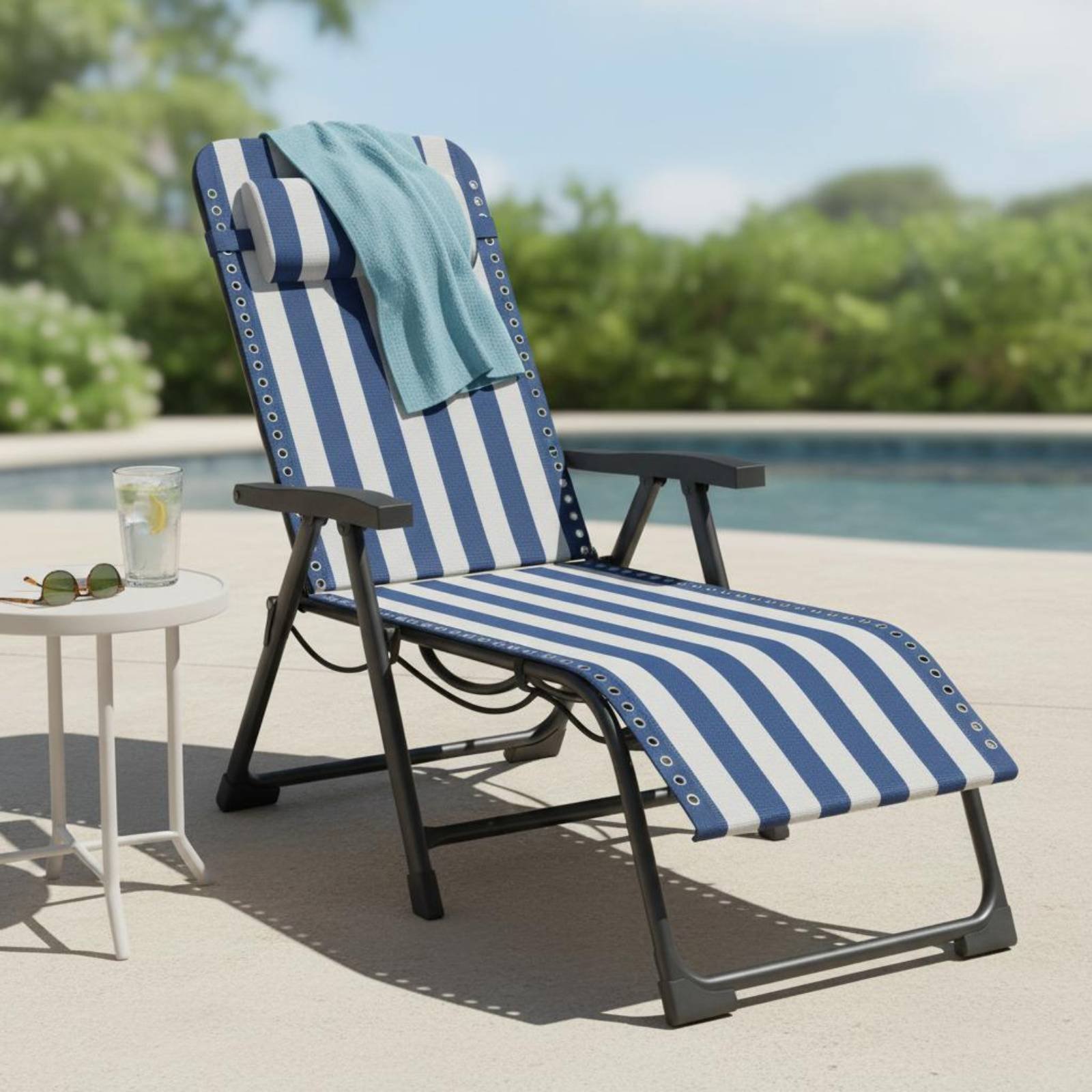 Home Textiles Usa - Recliner met textielpaneel Gestreepte relaxstoel met