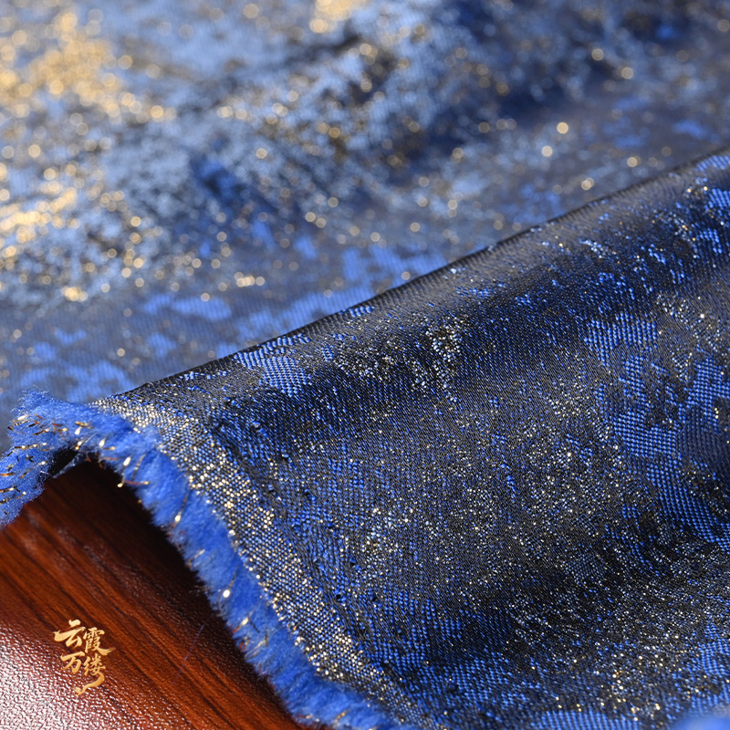 Retro blauwe, vergulde stof me - Home Textiles Usa recensie en prijs